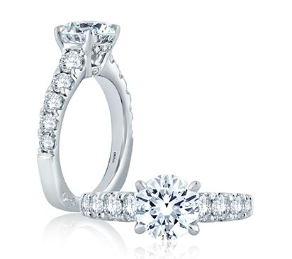 14K White Gold Classic Diamond Engagement Ring