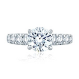 14K White Gold Classic Diamond Engagement Ring