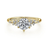 14K Yellow Gold Reena Classic Round Diamond Engagement Ring