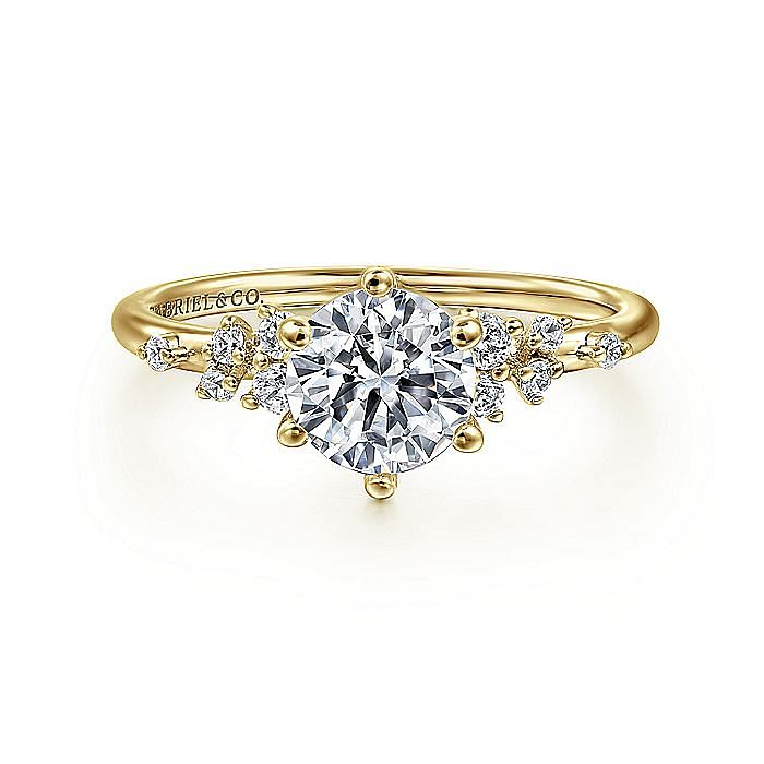 14K Yellow Gold Reena Classic Round Diamond Engagement Ring