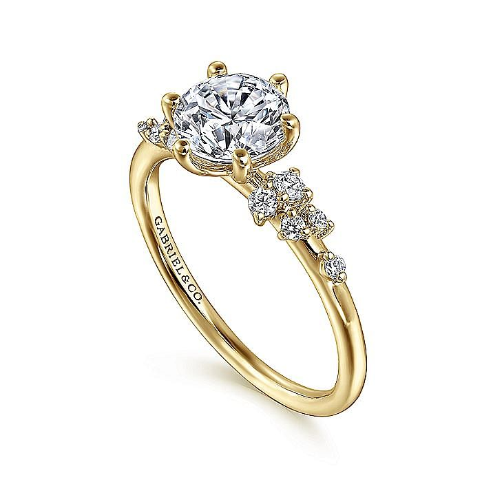 14K Yellow Gold ‘Reena’ Round Diamond Engagement Ring