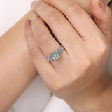 14K White Gold Martedi Free Form Round Natural Diamonds Engagement Ring