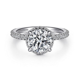 14K White Gold Senne Hidden Halo Round Diamond Engagement Ring