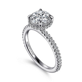 14K White Gold Senne Hidden Halo Round Diamond Engagement Ring