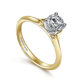 14K Yellow And White Gold Ellis Round Diamond Engagement Ring