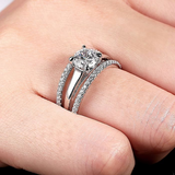 14K White Gold Hamila Split Shank Round Diamond Engagement Ring