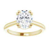 14K Yellow Gold Oval Center Solitaire Engagement Ring