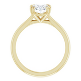 14K Yellow Gold Oval Center Solitaire Engagement Ring