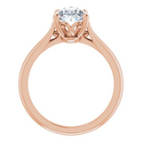 14K Rose Gold Pear Center Solitaire Engagement Ring