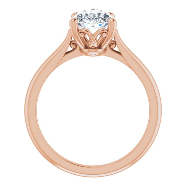 14K Rose Gold Pear Center Solitaire Engagement Ring