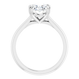 14K White Gold Oval Center Solitaire Engagement Ring