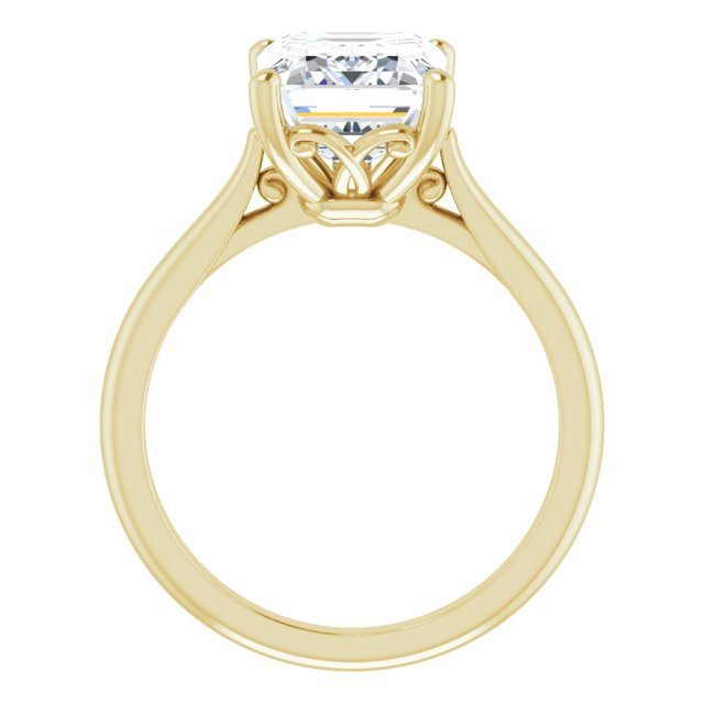 14K Yellow Gold Emerald Center Solitaire Engagement Ring