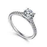 14K White Gold Josephine Classic Round Natural Diamonds Engagement Ring