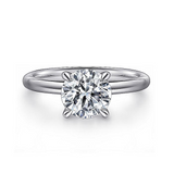 14K White Gold ‘Lark’ Round Solitaire Engagement Ring