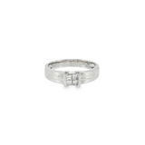 JT ESTATE 18K White Gold Invisible Set Natural Princess Diamond Band