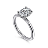14K White Gold Lark Oval Solitaire Engagement Ring
