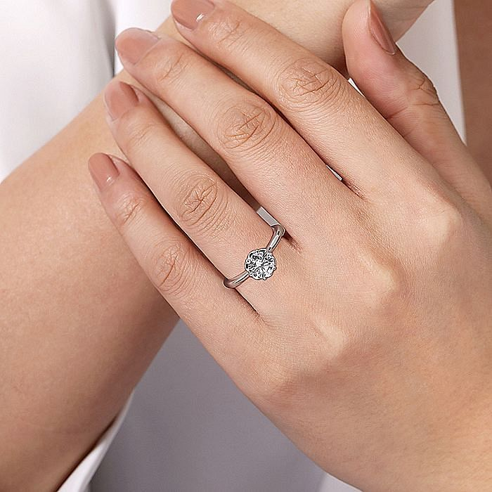 14K White Gold Tiona Round Diamond Engagement Ring