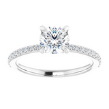 14K White Gold Classic Diamond Engagement Ring
