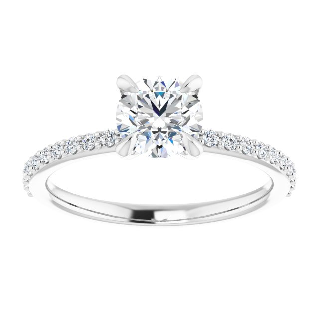 14K White Gold Classic Diamond Engagement Ring
