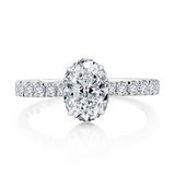 14K White And Rose Gold Hiddle Halo Engagement Ring