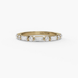 14K Yellow Gold Modern Natural Diamonds Band