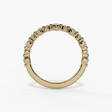 14K Yellow Gold Modern Alternating Natural Diamonds Band