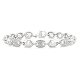 Sterling Silver Natural Diamonds Mariner Bracelet