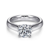 14K White Gold "Helen" Round Center Solitaire Engagement Ring
