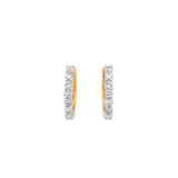 14K Yellow Gold 12mm Diamond Huggie Earrings