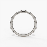 14K White Gold Baguette Natural Diamonds Band