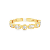 14K Yellow Gold Contemporary Natural Diamonds Band
