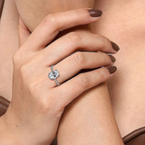 14K White Gold Hart Hidden Halo Oval Diamond Engagement Ring