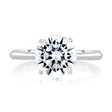 14K White Gold Hidden Halo Diamond Engagement Ring