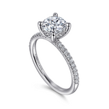 14K White Gold Stasia Classic Round Natural Diamonds Engagement Ring