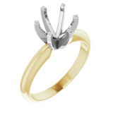 14K Yellow And White Gold 6.0-6.6mm Round Center Solitaire Engagement Ring