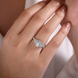 14K White Gold Annadale Vintage Inspired Halo Round Diamond Engagement Ring