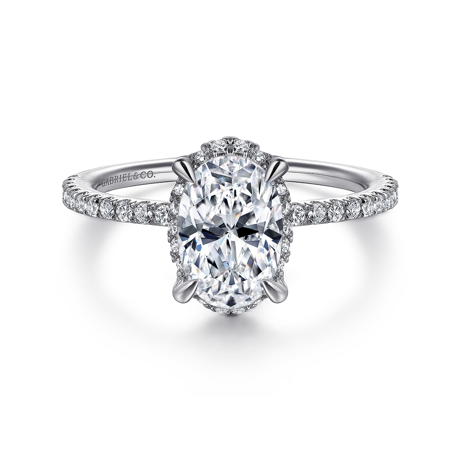 Platinum Hart Hidden Halo Diamond Engagement Ring