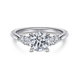 Platinum Sunday Three Stone Round Diamond Engagement Ring