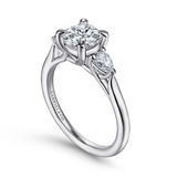 Platinum Sunday Three Stone Round Diamond Engagement Ring