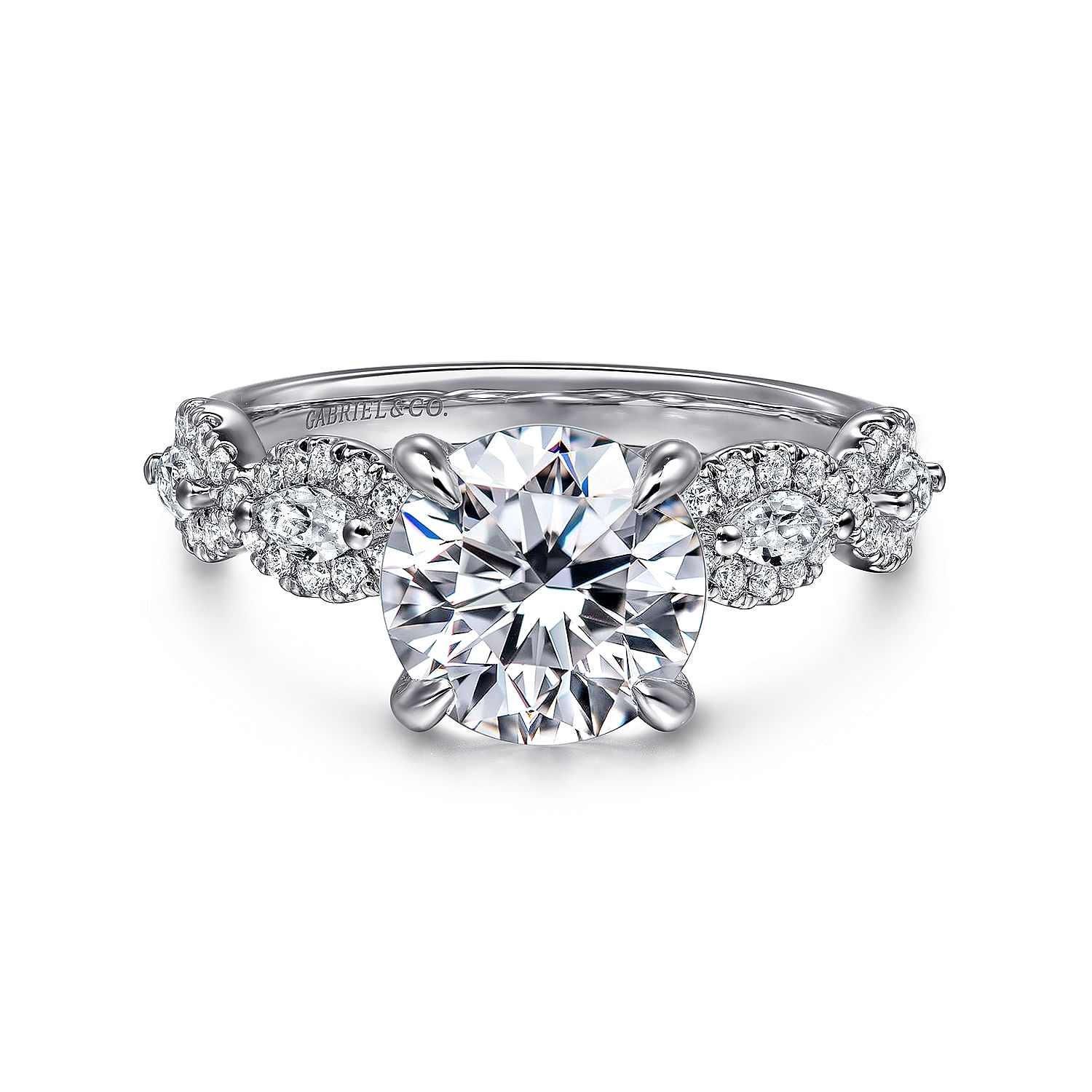 14K White Gold Charlotte Twist Diamond Engagement Ring