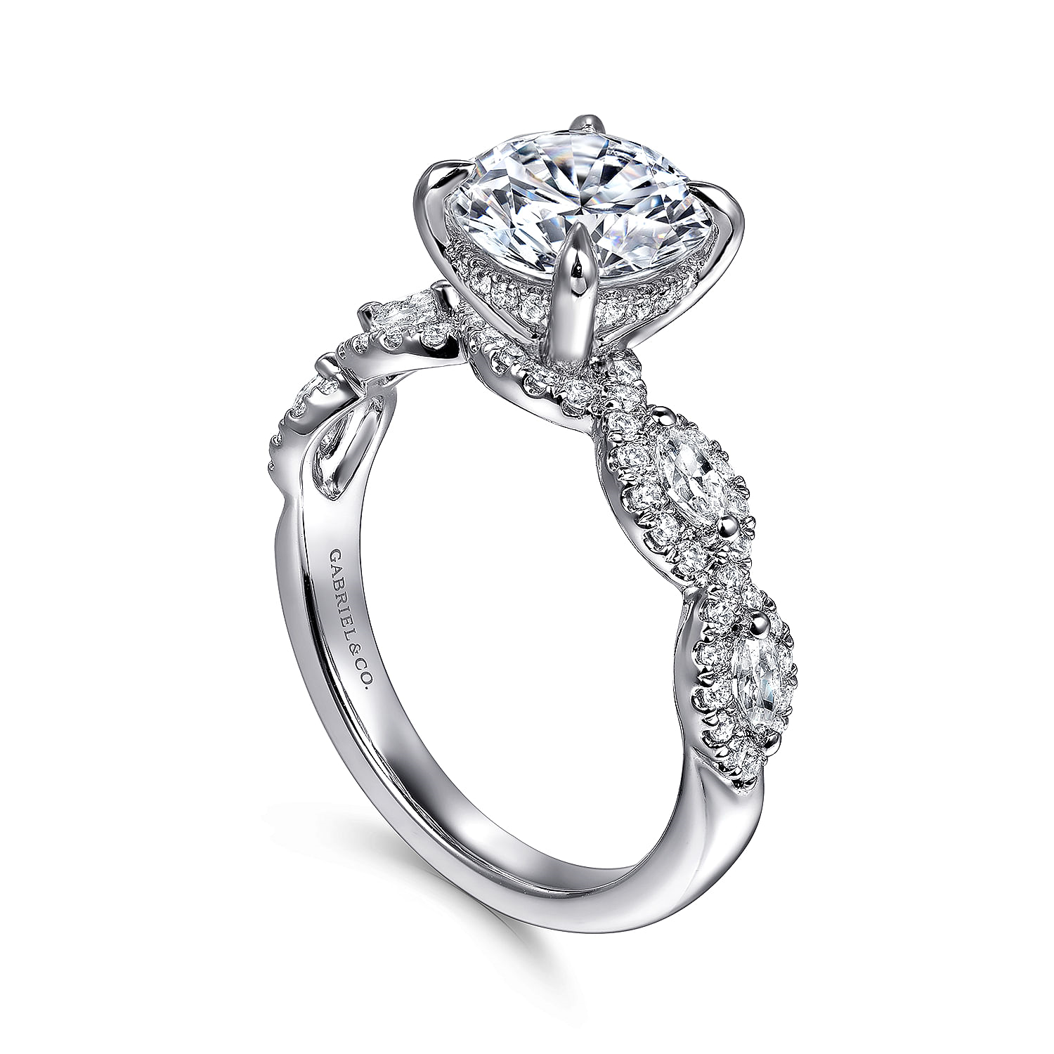14K White Gold Charlotte Twist Diamond Engagement Ring