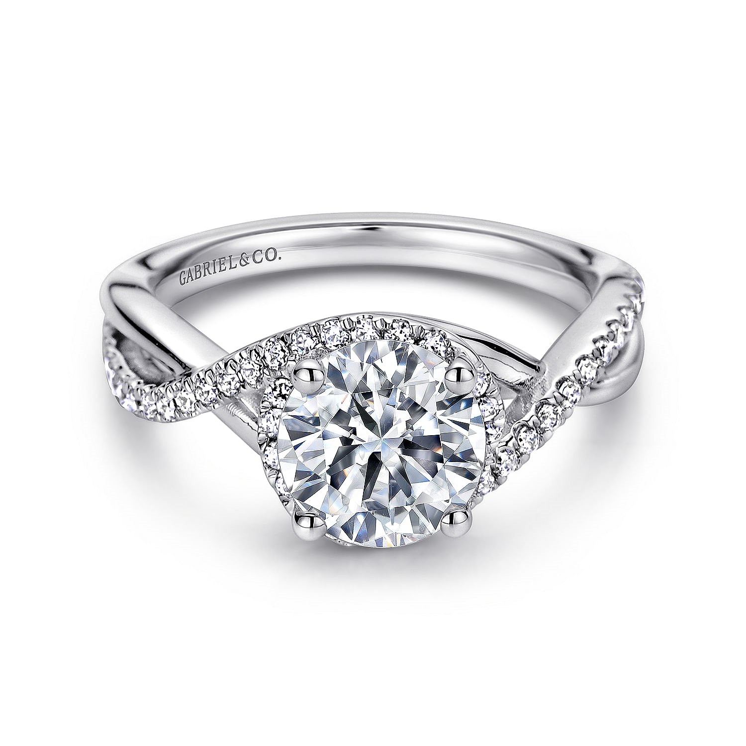 Platinum Courtney Twist Round Diamond Engagement Ring