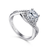 Platinum Courtney Twist Round Diamond Engagement Ring