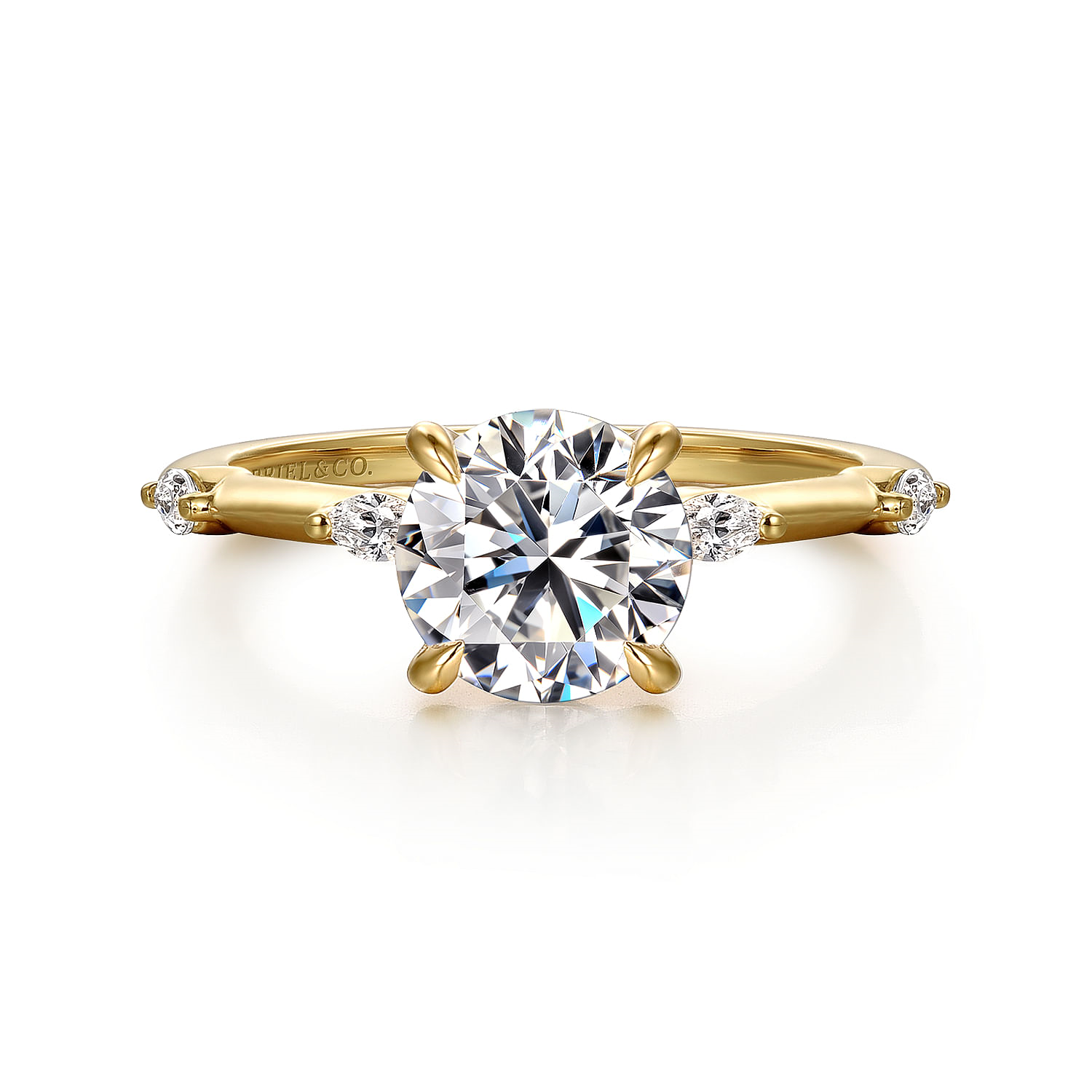 14K Yellow Gold Marline Classic Round Diamond Engagement Ring