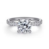 14K White Gold Stefie Hidden Halo Round Diamond Engagement Ring