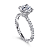 14K White Gold Stefie Hidden Halo Round Diamond Engagement Ring