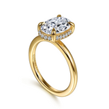14K Yellow Gold Bonnie Hidden Halo Oval Diamond Engagement Ring