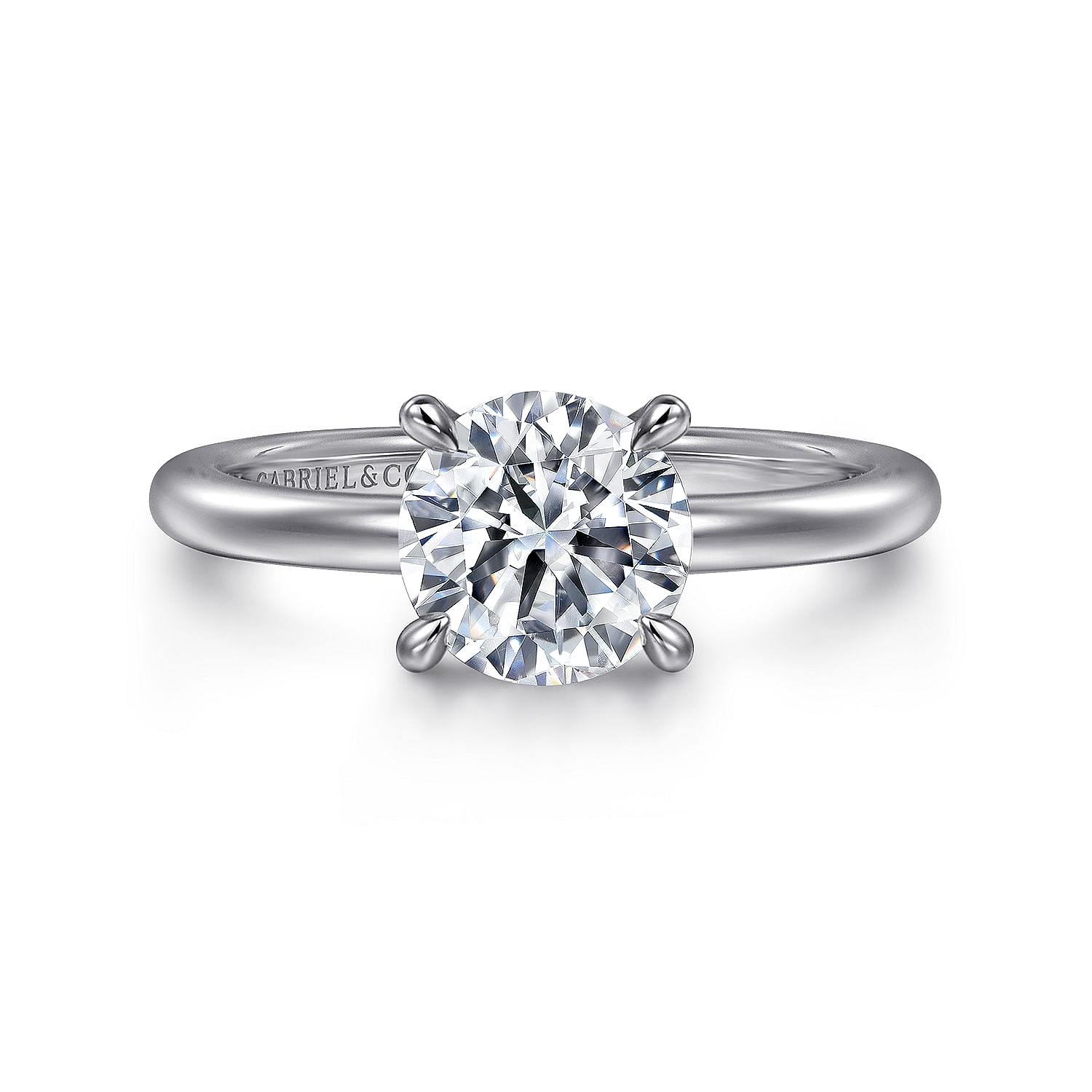 14K White Gold Ali Round Diamond Engagement Ring