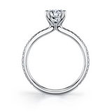 14K White Gold Adorlee Classic Round Diamond Engagement Ring