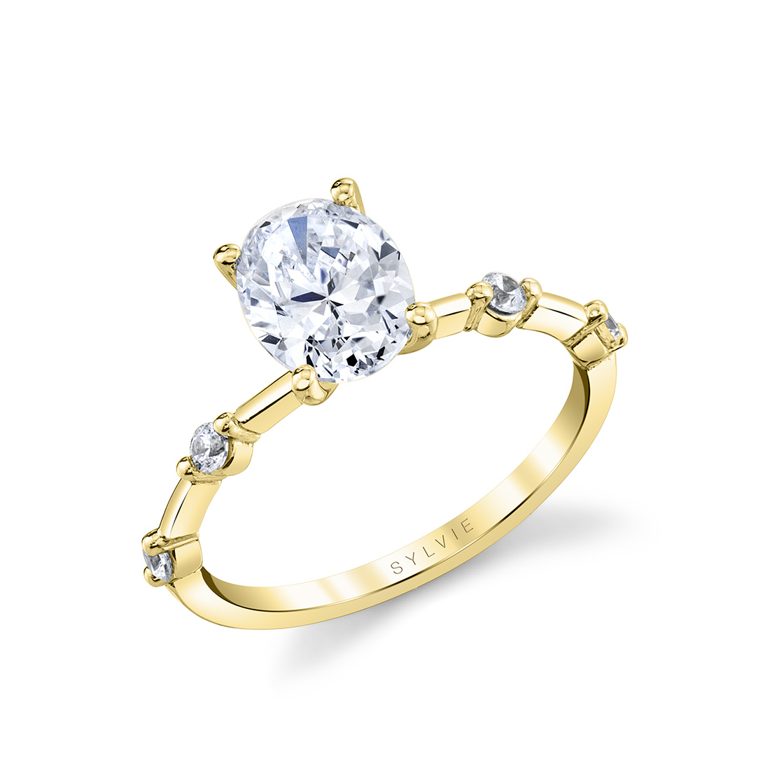 14K Yellow Gold Eniko Solitaire Round Natural Diamonds Engagement Ring